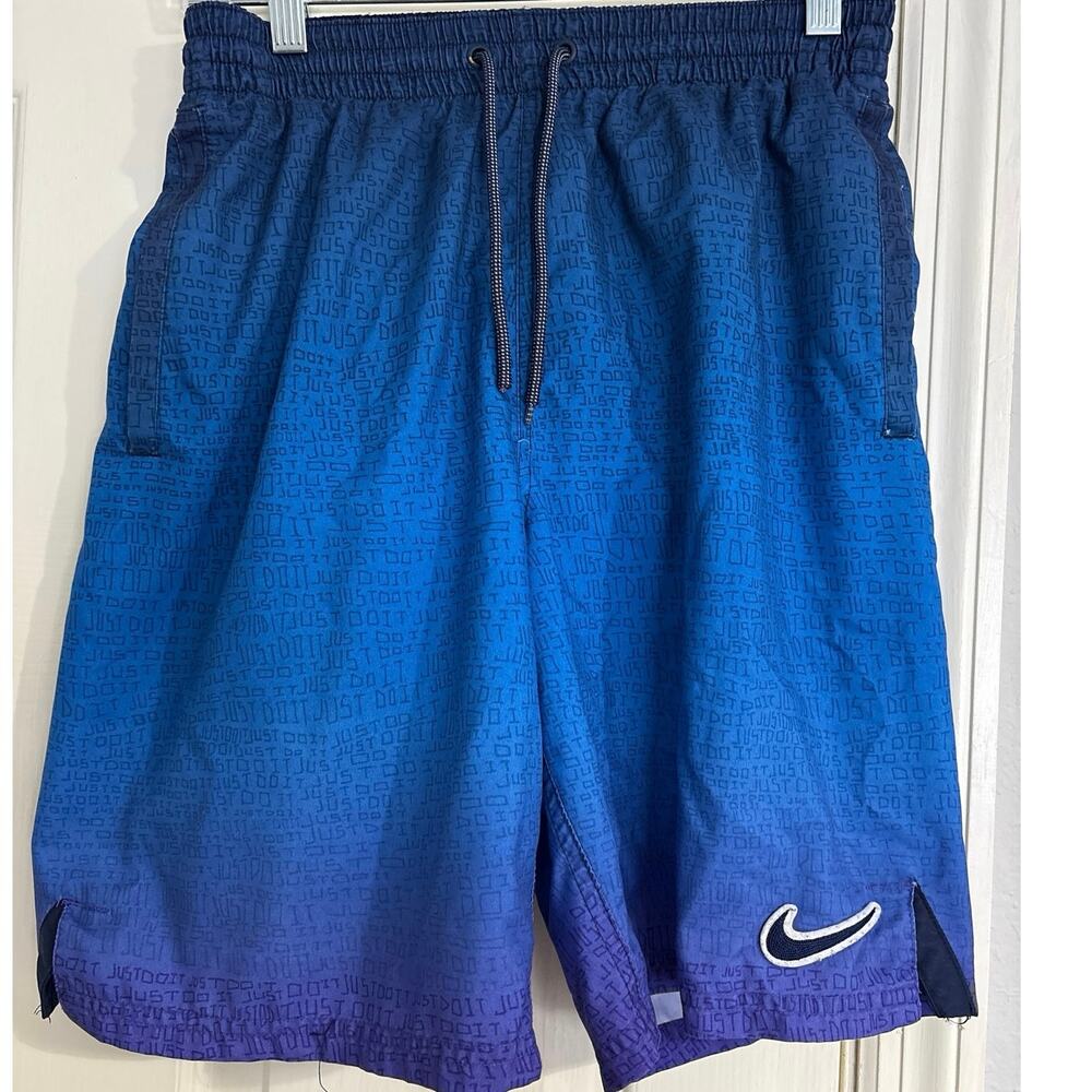 Nike Men’s JDI Fade Volley Swim Shorts, blue, purple, size Small